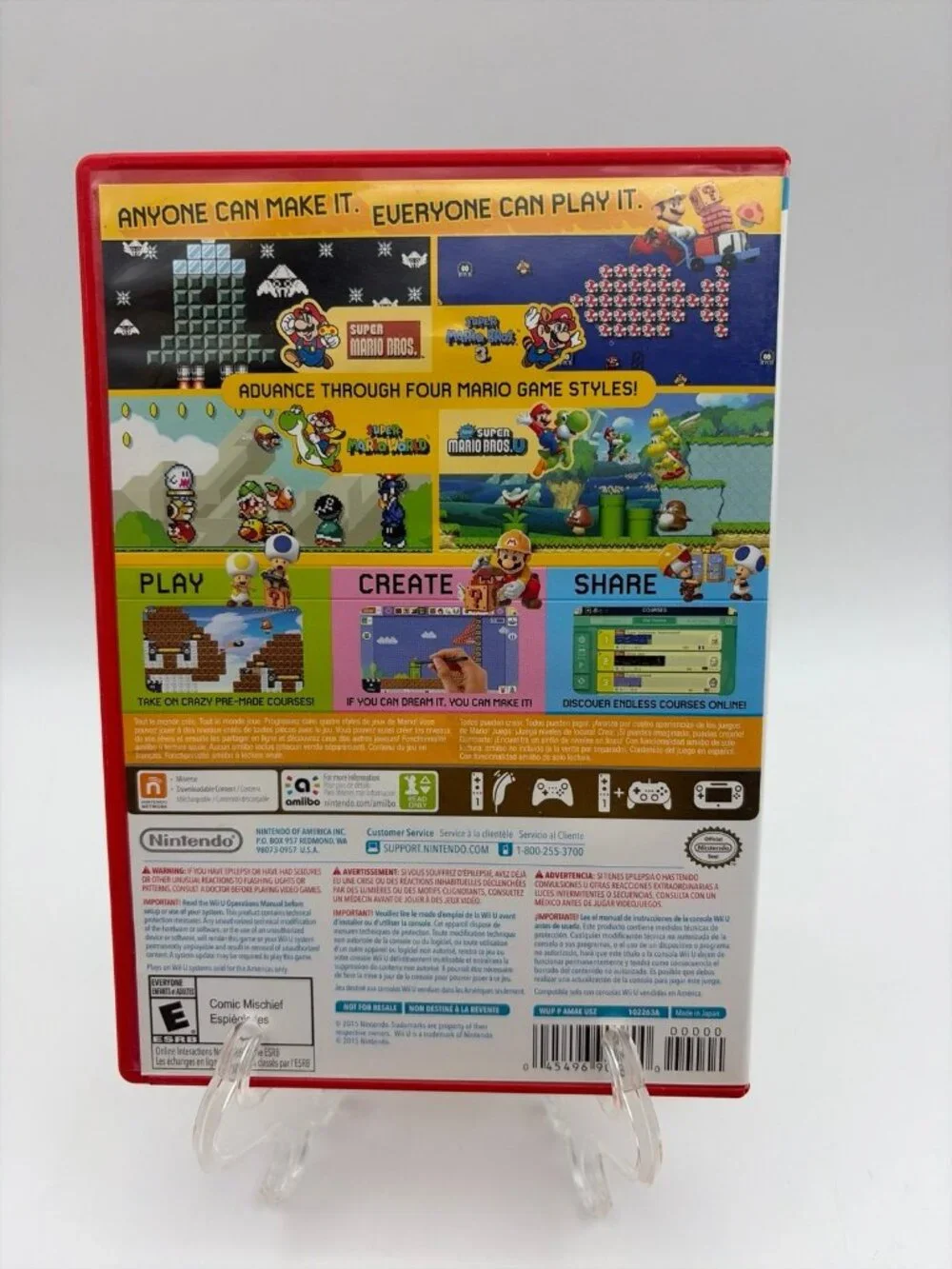 Super Mario Maker (Book Bundle) (Nintendo Wii U, 2015) - CIB Tested Working